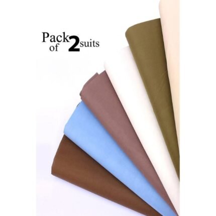 Premium Cotton Unstitched Fabric – Pack of 2 Suits